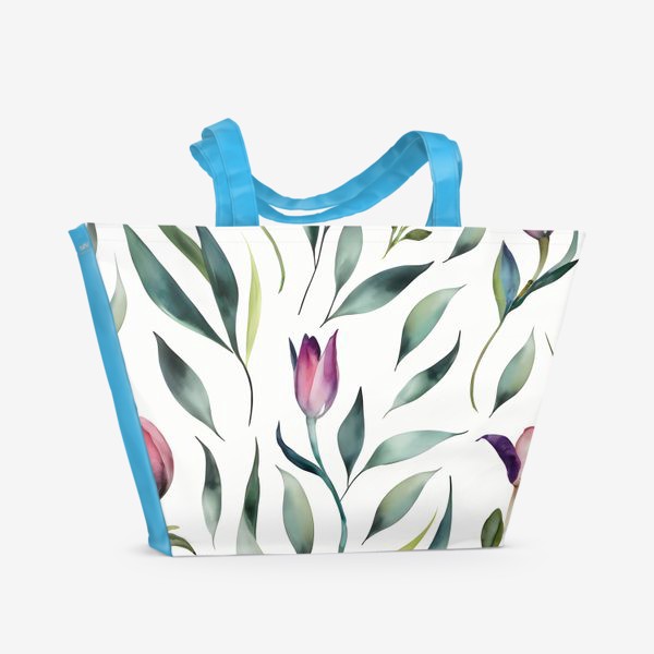 Пляжная сумка «Акварельные тюльпаны»