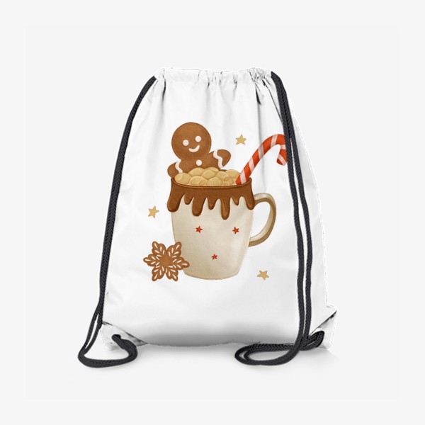 Рюкзак «Кружка кофе с маршмеллоу и имбирным пряником»