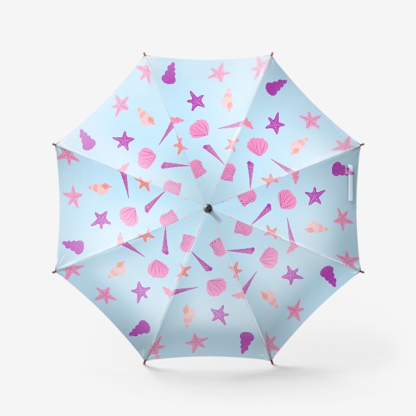 Зонт &laquo;Розовые морские ракушки патттерн&raquo;
