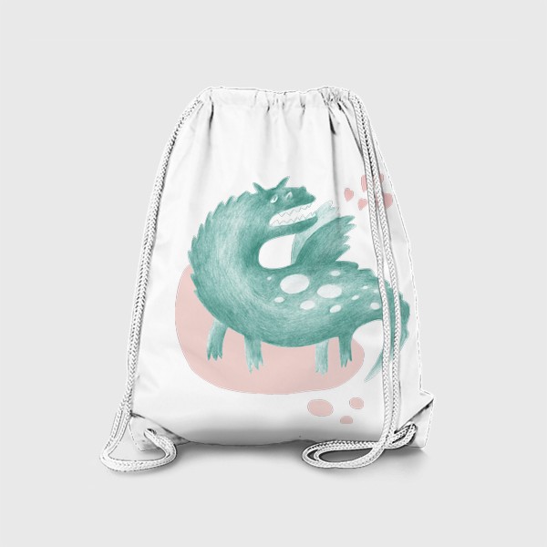 Рюкзак «Дракон зеленый влюбленный»