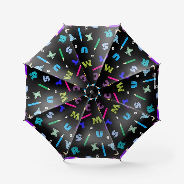 Зонт «Карандаши, буквы и цифры»
