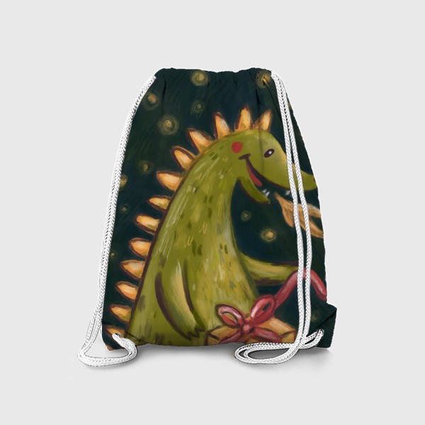 Рюкзак «Веселый дракон и подарок. Новый год 2024. Пастель»