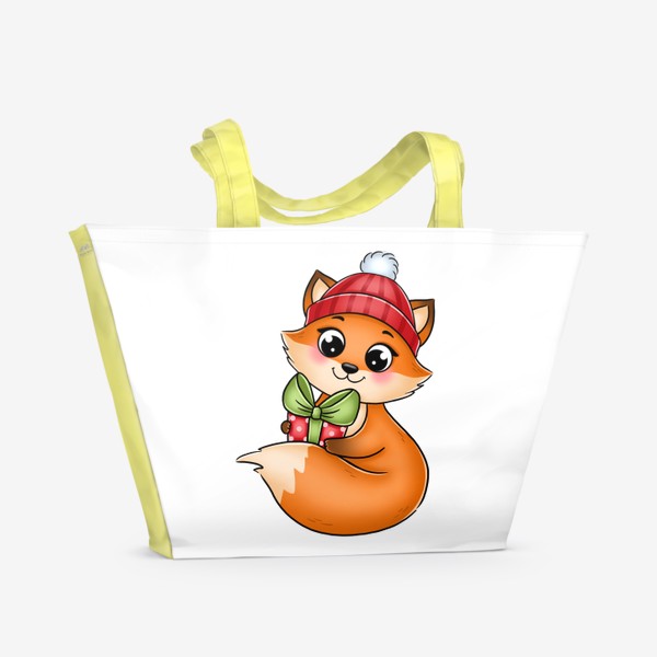Пляжная сумка «Лиса с подарком»