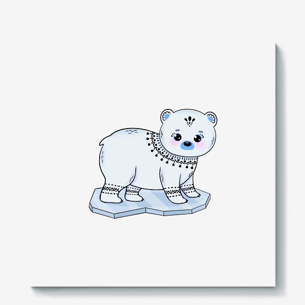 Холст «Белый мишка на льдине»