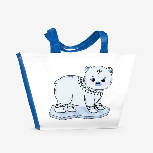 Пляжная сумка «Белый мишка на льдине»