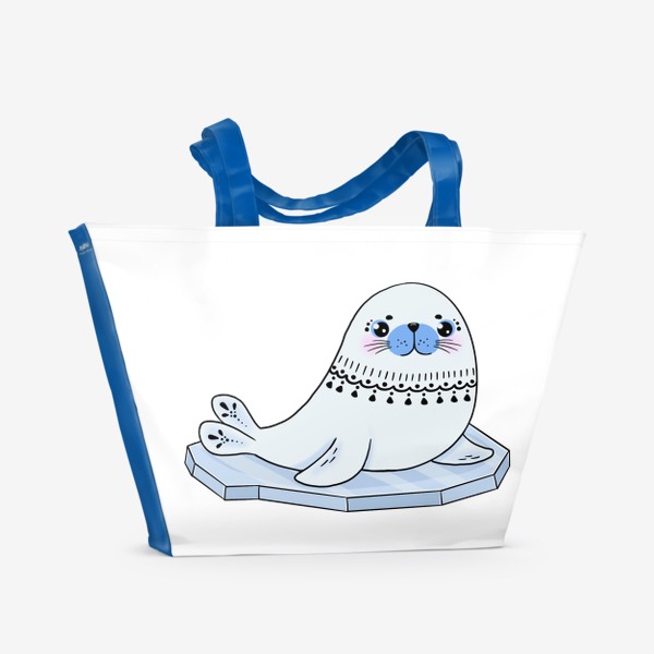 Пляжная сумка «Морской котик (тюлень) на льдине»