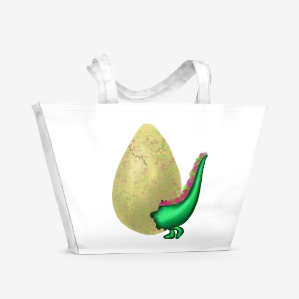 Пляжная сумка «Новенький дракончик вылупляется из яйца»