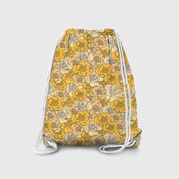 Рюкзак «бесшовный паттерн- жёлтые, чайные розы»