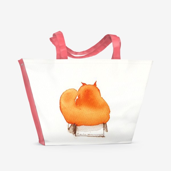 Пляжная сумка «Пушистый толстый рыжий любимый Кот »