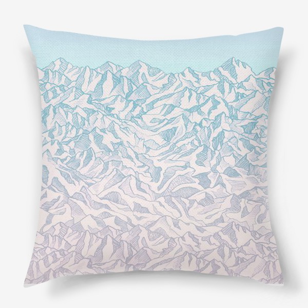 Подушка «Утренний свежий паттерн, горы | Fresh morning mountain pattern»