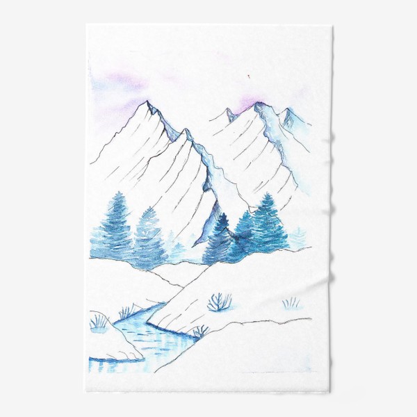 Полотенце «горы зимой»