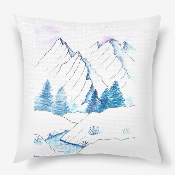 Подушка «горы зимой»