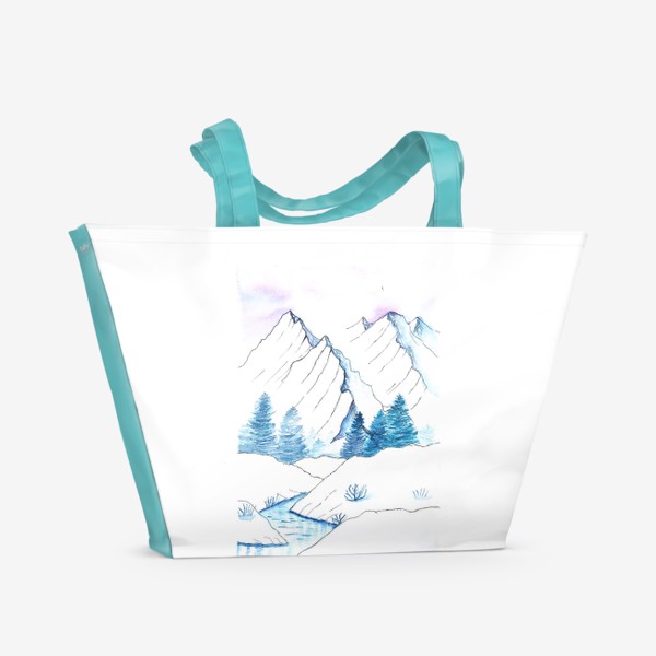 Пляжная сумка «горы зимой»