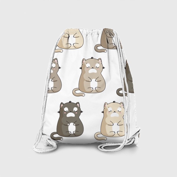 Рюкзак «узор с милыми котятами в пастельных тонах»