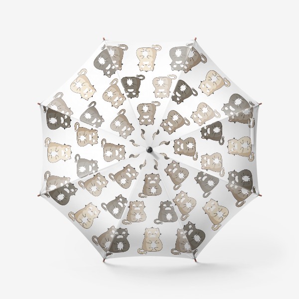 Зонт «узор с милыми котятами в пастельных тонах»