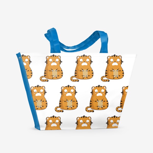 Пляжная сумка «узор с милыми рыжими тигрятами»