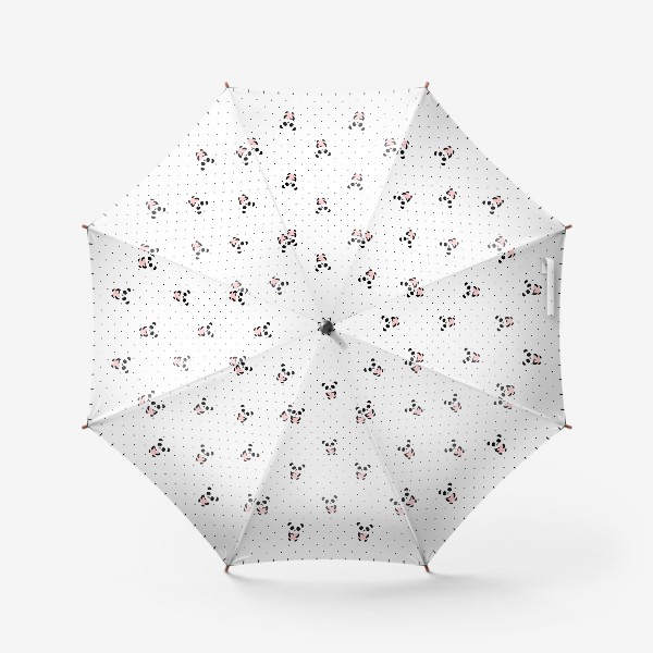 Зонт «Милые панды и сердечки»