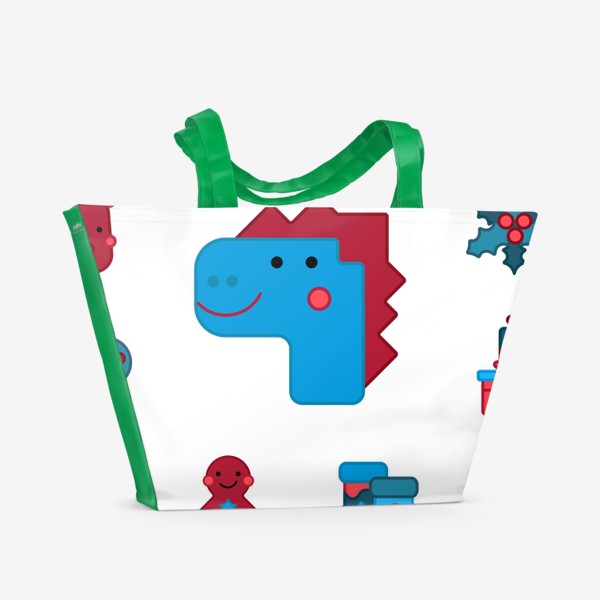 Пляжная сумка «Китайский дракон и новогодние символы 2024»