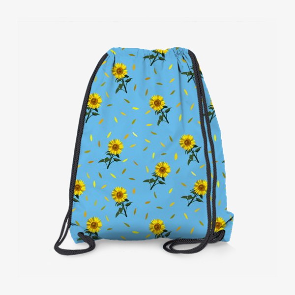 Рюкзак «Жёлтые подсолнухи на голубом фоне»