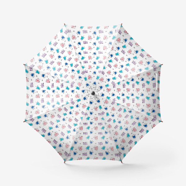 Зонт «Бесшовный паттерн из разноцветных скворечников»