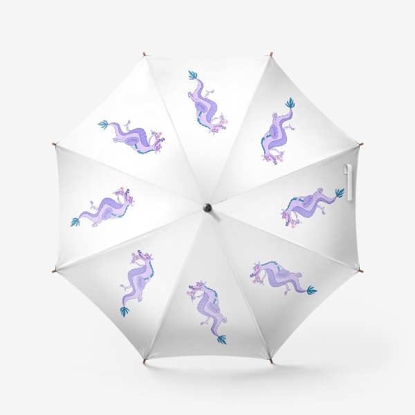 Зонт «Влюблённый дракон с цветами»