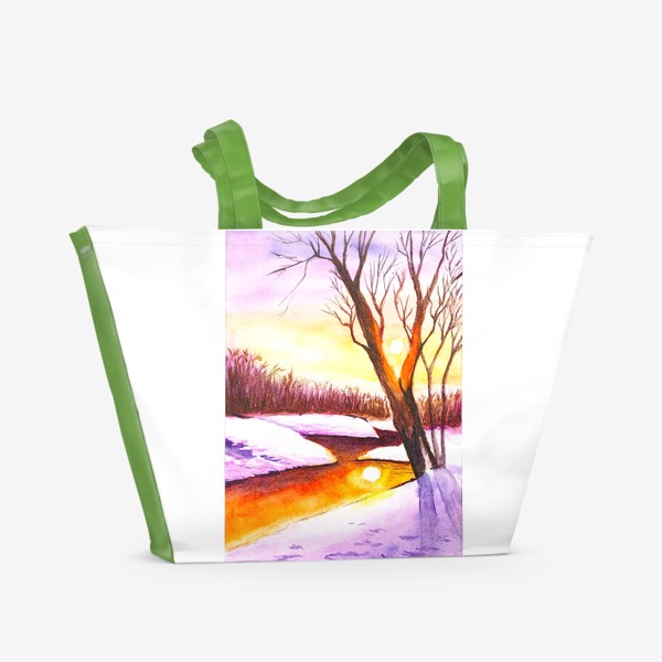 Пляжная сумка «закат на реке»