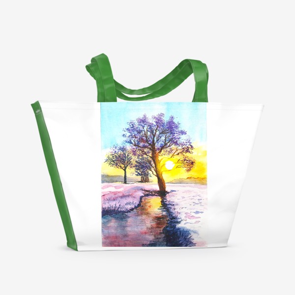 Пляжная сумка «закат зимой»