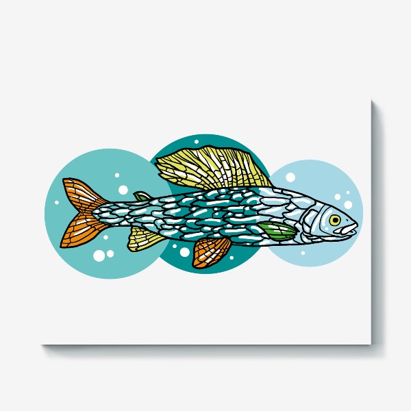 Холст «Стильная рыбина - хариус, подарок рыбаку»