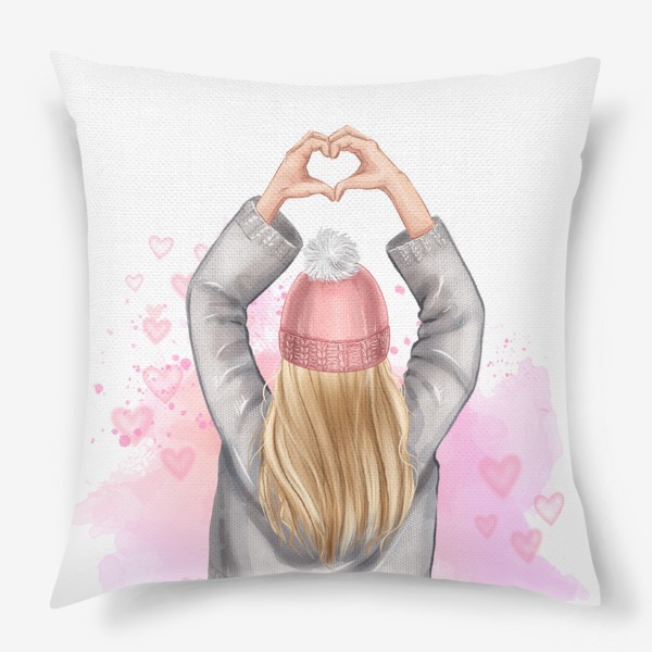 Подушка «Девушка с сердцем »
