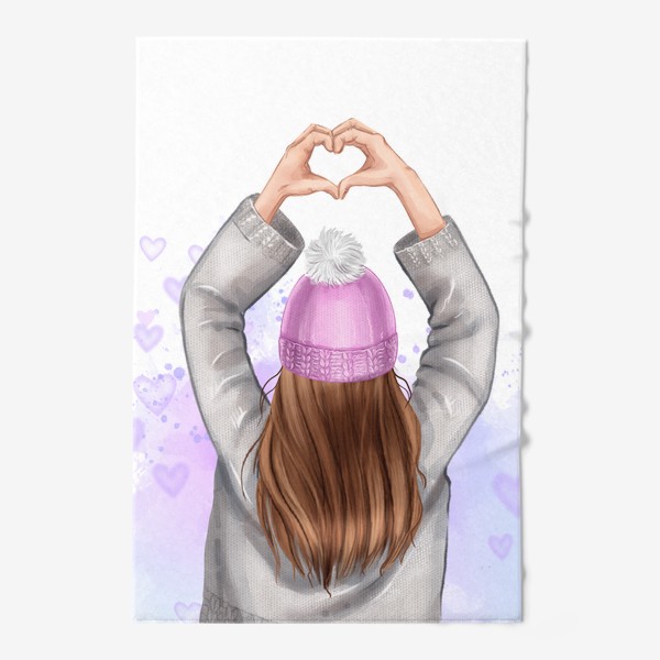 Полотенце «Девушка,сердце »