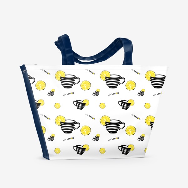 Пляжная сумка «Чашка с лимоном»