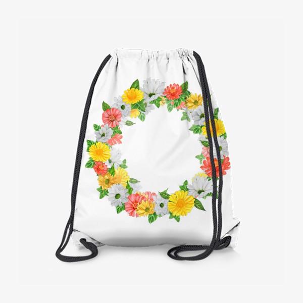 Рюкзак «Цветочный венок. Хризантемы и циннии»
