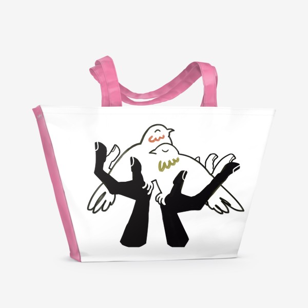Пляжная сумка «Птички в руках»