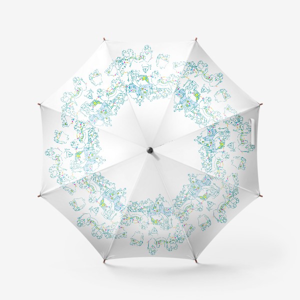 Зонт «Новогодний городок в белом»