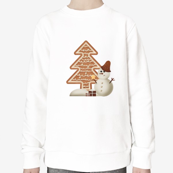 Свитшот «пряничная елка и снеговик»