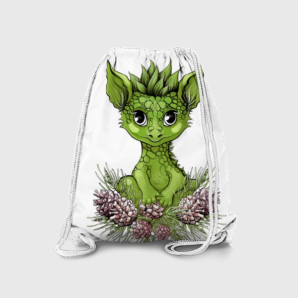 Рюкзак «Зелёный дракончик в сосновых шишках»