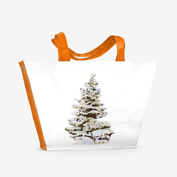 Пляжная сумка «Ёлка в снегу.»