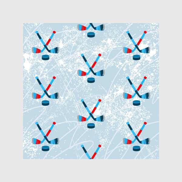 Шторы «скрещенные хоккейные клюшки на льду»