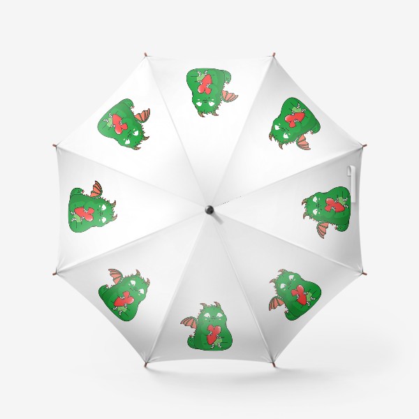 Зонт «дракончик с большой валентинкой»