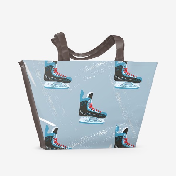 Пляжная сумка «хоккейные коньки на льду»