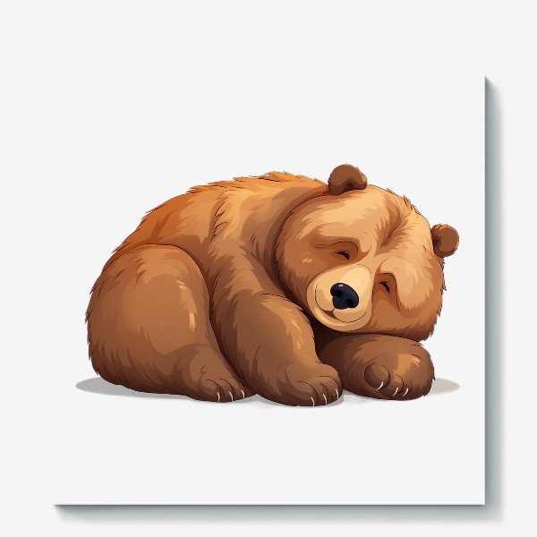 Холст «Спящий медведь. Лесной житель.»