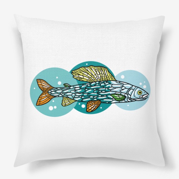 Подушка «Стильная рыбина - хариус, подарок рыбаку»