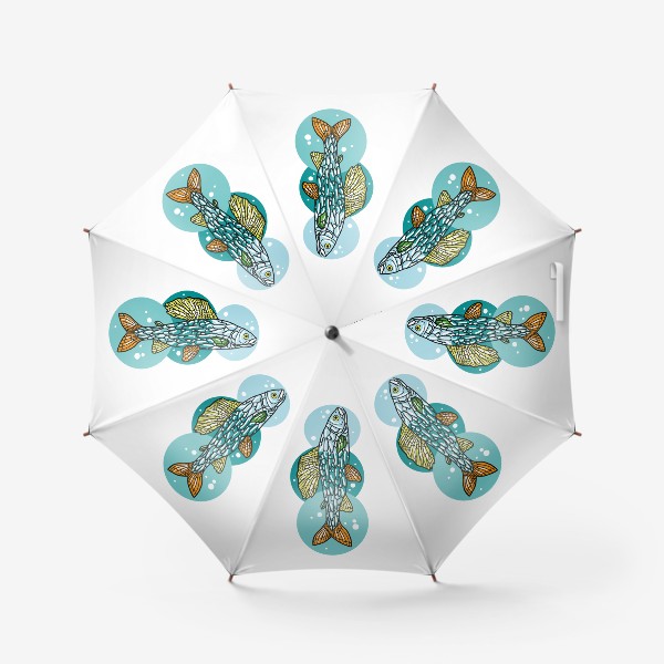 Зонт «Стильная рыбина - хариус, подарок рыбаку»