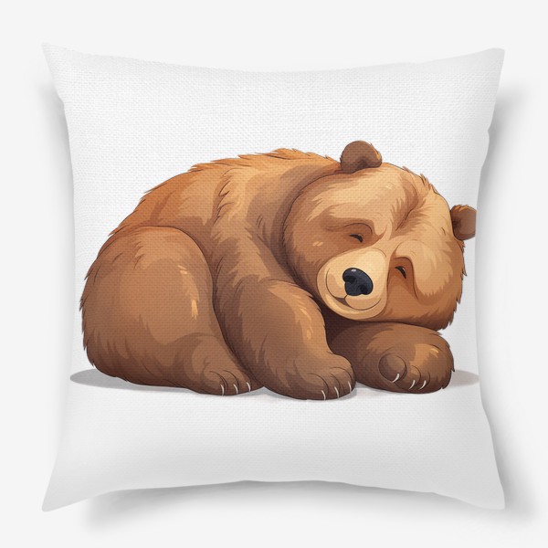 Подушка «Спящий медведь. Лесной житель.»