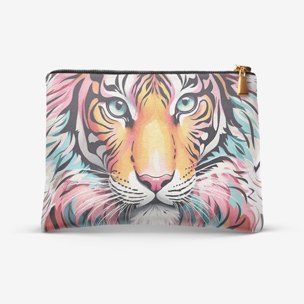 Косметичка «Красивый разноцветный тигр, яркий принт для подарка»