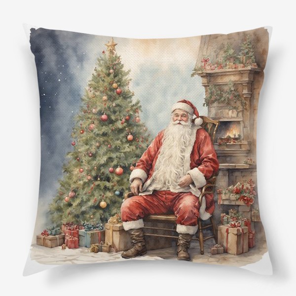 Подушка «Санта и рождественские подарки»
