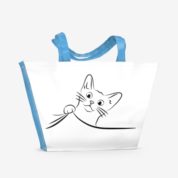 Пляжная сумка «Милый котик, лайн»