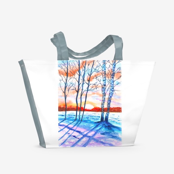Пляжная сумка «березы зимние»