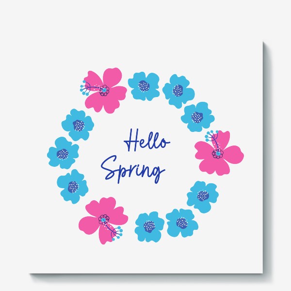 Холст «Цветочный венок. Hello Spring»