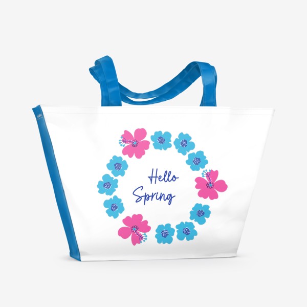 Пляжная сумка &laquo;Цветочный венок. Hello Spring&raquo;